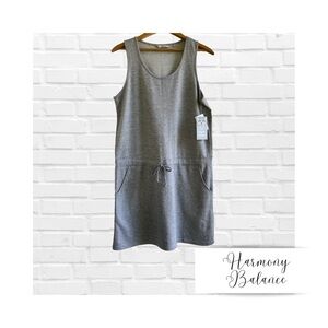 Harmony Balance Tank Gray Sleeveless Sweatshirt Athletleisure Dress Large